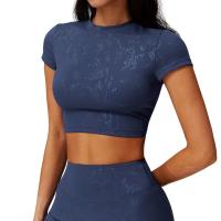 Ropa deportiva cómoda de alta elasticidad, ropa deportiva elástica transpirable, sujetador de Yoga de manga corta para Fitness - details 0