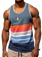 Camisetas sin mangas con estampado de rayas Retro para hombre, chaleco informal sin mangas con estampado 3D, camisetas deportivas holgadas con cuello redondo de secado rápido, verano - details 3