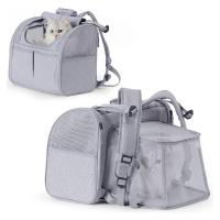 Mochila transportadora duradera para mascotas con cortinas parasol, malla de PVC para gatos y perros de hasta 13 libras, almohadilla extraíble a prueba de arañazos - details 2