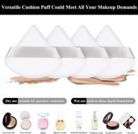 12 aplicadores de borlas para Polvos, maquillaje triangular, base cosmética, maquillaje corporal, maquillaje Húmedo y Seco, Polvos Minerales (Blancos) - details 0