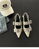 Zapatos Mary Jane estilo francés con punta en punta, zapatos retro de tacón medio grueso - details 14