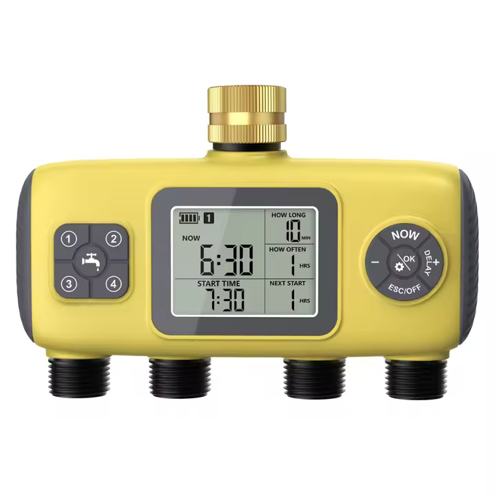 Temporizador de riego automático de 4 zonas, sistema de riego de flores de jardín, controlador de tiempo, temporizador de agua Digital programable para invernadero - 1