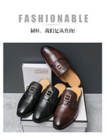 La mitad de los zapatos de los hombres de la moda Brock bolsa zapatillas de cabeza versión coreana sin tacón zapatos pequeños de cuero - details 1