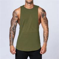 Ropa de gimnasio para hombre, camiseta sin mangas de algodón para Fitness de verano, camiseta sin mangas para correr y culturismo, chaleco muscular informal transpirable con cuello redondo - details 0