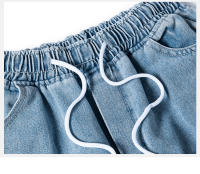 Jeans Casuales para Hombres en Primavera-Otoño Cintura Elástica, Pantalones de Denim de Trabajo Azules Estilo Hip Hop Joggers Streetwears - details 16