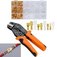 Alicates de Crimping de Electricidad ERGONÓMICOS Herramienta de Crimping de Cable de Ratchet para Automóviles con Términos de Barril Abierto de 600PCS - details 0
