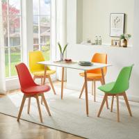 Sillas de Comedor Nórdicas Paquete de 4 Diseño Ergonómico con Cojín y Resalto Madera de Haya - details 1
