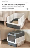 Caja de arena para gatos con pala, caja de arena plegable grande con tapa, caja para gatitos con entrada superior frontal y salida - details 4
