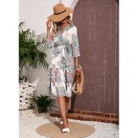 Vestido de manga tres cuartos con cuello en V para mujer, elegante, hermoso, nuevo en oferta - details 13