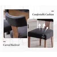 2 Sillas de Comedor de Lino, Sillas de Cocina con Patas de Madera, Sillas de Restaurante Clásicas, Sillas de Salón Tapizadas con Respaldo - details 10