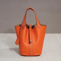 Moda cuero genuino kraft bolsa de almuerzo, bolsa de cubo boca, canasta de comida - details 20