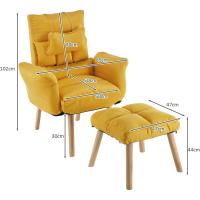 Relájate con reposapiés, sillón reclinable con respaldo ajustable 360 ° Sillón de televisión de terciopelo con marco de madera - details 2