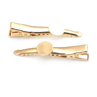 10 Uds. De hierro de Color dorado de 18K con bandejas, Base para pinza para el cabello, joyería artesanal de alta calidad, suministros para hacer el cabello, accesorios para mujer - details 3