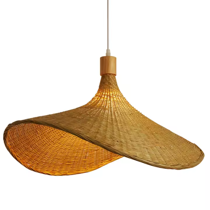 Lámpara colgante de ratán, luz de techo de bambú tejido, luz de comedor Zen japonesa - 1