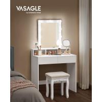 Luces LED con Brillo Ajustable, Mesa de Maquillaje con Espejo, 2 Cajones y 3 Compartimentos, Moderno, Negro - details 19