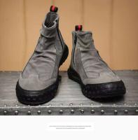 Zapatos de cuero de Pu, botas planas para correr con cremallera de moda británica, botines casuales para hombre - details 12