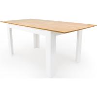 Mesa Comedor, Modelo Denver, para salón, Cocina, Acabado Blanco y Cambria, Dimensiones 138 (Largo) x 90 (Ancho) x 75 (Alto) (Blanco/Madera) - details 3