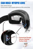 Kapvoe-Gafas de esquí con protección UV400 para hombre y mujer, lentes de snowboard, máscara deportiva de invierno, antiniebla - details 12