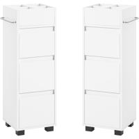 Armario Auxiliar Baño con 1 Compartimento Mueble Columna de Baño con 3 Cajones 30 x 30 x 90 cm Blanco - details 4