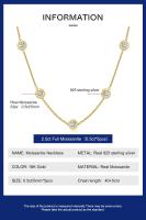 Collar de Moissanita de 5 Piedras Certificado GRA Gargantilla de Burbujas de Oro Plateado 18K - details 0