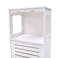 Armario de baño estrecho, mueble de madera independiente con 1 compartimento y 1 armario, 38x28x80 cm - details 4