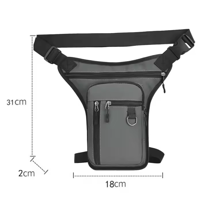 Bolsa de Viaje Táctica para Motocicleta Bolsa de Cintura de Deportes al Aire Libre de Cuero PU - 1