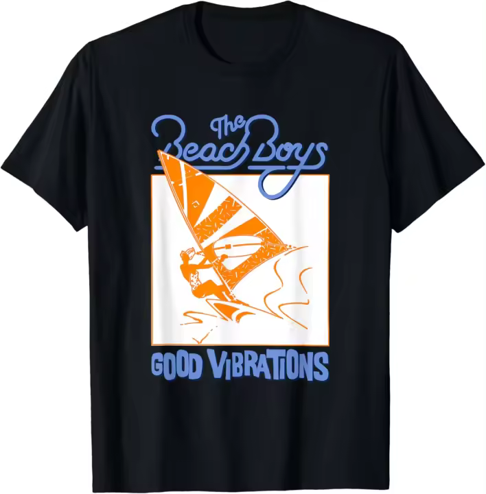 Camiseta negra de algodón con cuello redondo para niños, Top ajustado de moda para playa, Wave Rider - 1