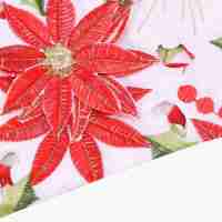 Camino de mesa bordado navideño, acebo de lujo, Poinsettia, decoraciones navideñas, 15x70 pulgadas - details 7
