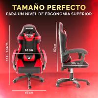 Silla de Juegos Profesional con Masajeador Ergonómica de Oficina con Altura Ajustable y Respaldar Rebotable - details 39
