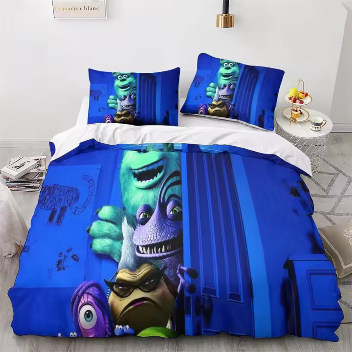Funda nórdica con estampado 3D, juego de cama King Size Twin Monsters University, funda de edredón adecuada para niños y adultos - 1