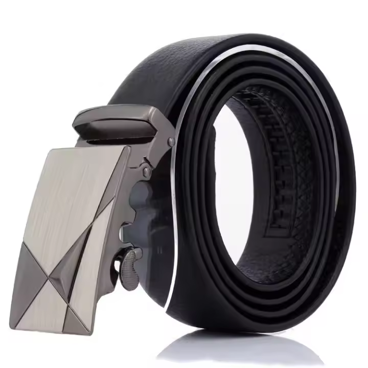 Cinturón de Cuero de Lujo para Hombres Hebilla Automática Diseño de Negocios de Moda - 1