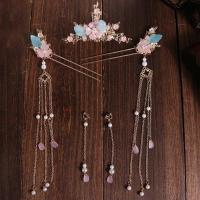 Tocados de novia de aleación, accesorios para el cabello de vestido de novia de colores claros de plástico, nuevo adorno colgante de estilo chino - details 4