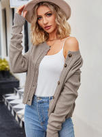 Cárdigan Vintage de punto para mujer, abrigo holgado con botones, a la moda, otoño e invierno, 2023 - details 17