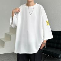 Camiseta sencilla de estilo japonés de Hong Kong para hombre, ropa holgada de manga corta para perder peso, verano - details 4