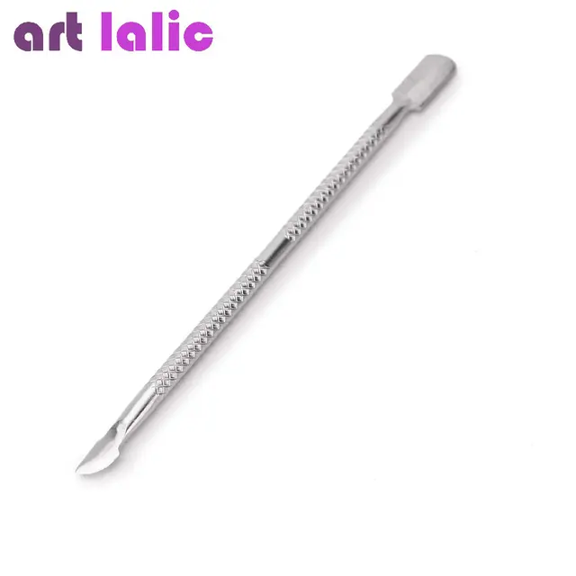 Empujador de cutículas de acero inoxidable de 2 vías, removedor de piel muerta, pedicura y manicura, herramienta limpiadora para el cuidado de las uñas - 1