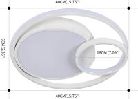 Goeco Lámpara de techo LED moderna blanca 50W Acrílico Redondo Luz fría Montaje semi-flush - details 2