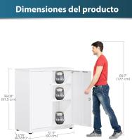 Armario de Garaje de 5 Estantes con Cerradura, Armario de Oficina con Estantes Ajustables, para Oficina, Garaje y Lavadero, Negro - details 48