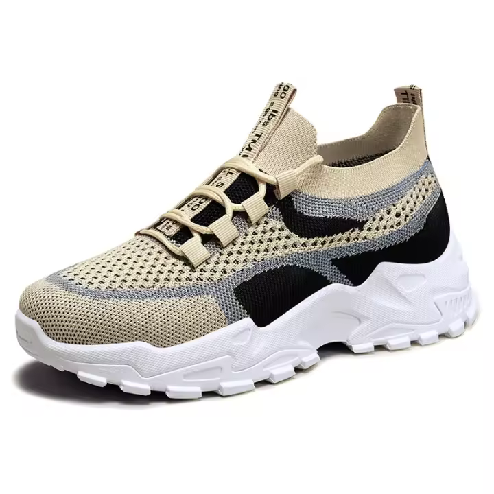 Zapatos de papá ligeros, transpirables, de punto tejido con suela suave para mujer, nueva moda de verano 2025 - 1