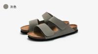 Sandalias clásicas de corcho de cuero para hombre, zapatillas, diseño de marca de lujo, Sandalias planas con correa y hebilla, zapatillas, zapatos - details 17