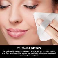 12 aplicadores de borlas para Polvos, maquillaje triangular, base cosmética, maquillaje corporal, maquillaje Húmedo y Seco, Polvos Minerales (Blancos) - details 3