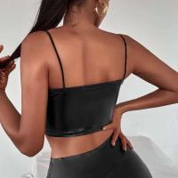Camisetas sin mangas eróticas con purpurina para mujer, chaleco de charol para mujer, Top corto Sexy con tirantes finos 2022 - details 10