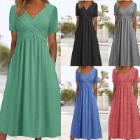 BUNO-Vestido de manga corta con cuello en V para mujer, moda de verano - details 2