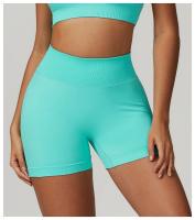 Shorts de Yoga de Cintura Alta Ajuste de Barriga, Levantamiento de Cadera, Ropa de Gimnasio de Nylon Zapatillas de Correr para Primavera/Verano - details 1