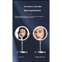 Espejo de maquillaje iluminado de 9 pulgadas con aumento, 3 colores, brillo y altura ajustables, 360 °   Rotación, espejo de aumento 10X - details 2