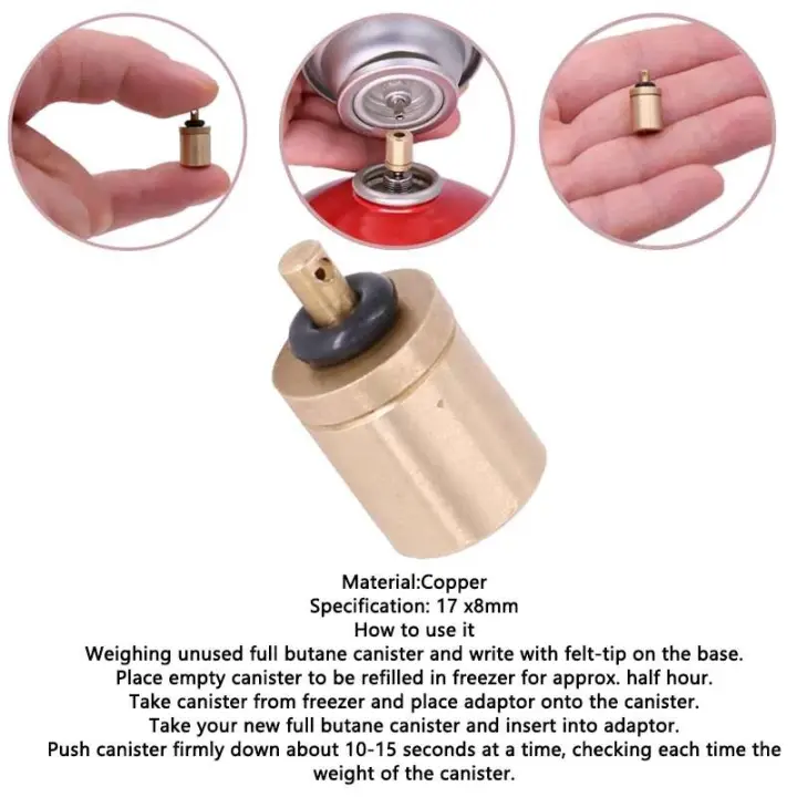 Adaptador de tanque de combustible de llenado de propano para estufa de camping al aire libre, llenado de cilindro de gas, accesorios para quemador de contenedor de gasolina - 1