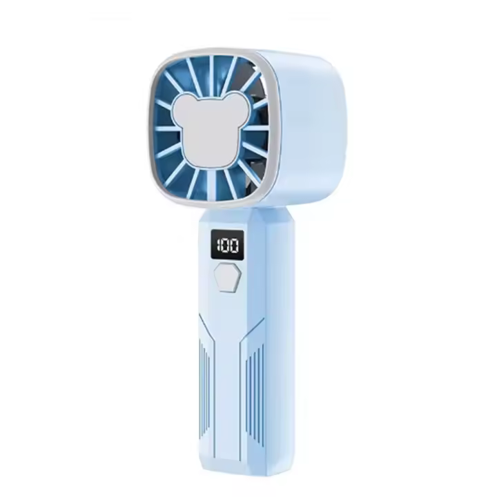 Con Pantalla de visualización ventilador de mano 5 velocidades ajustable recargable de Alta velocidad Mini ventilador refrigeración de Bajo Ruido - 1