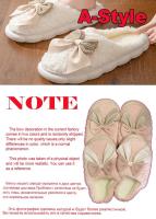 Zapatillas de mujer de algodón, zapatos de suela gruesa para casa, parejas cálidas, encaje, antideslizantes, con plataforma plana, para - details 0