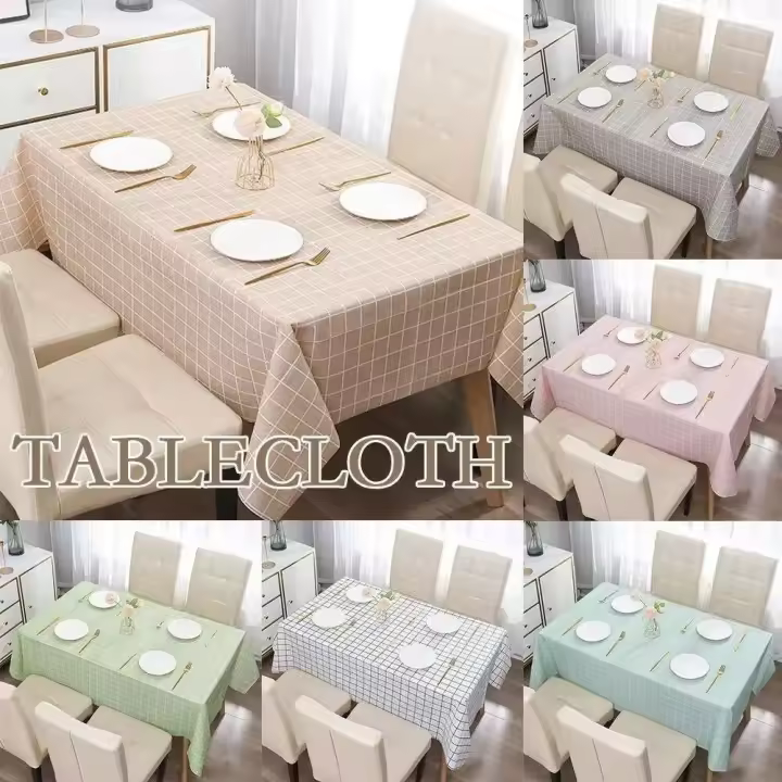 Mantel rectangular con estampado de cuadros de estilo nórdico, impermeable, resistente al aceite, patrón de búfalo de agua, mesa de comedor, fiesta - 1