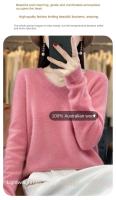 2024 100% Merino pura lana con cuello en V Otoño e Invierno suéter nuevo suéter de cachemira de las mujeres Casual de punto Top DMR201 - details 5