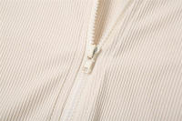 BUNO-Mono de manga corta para mujer con cremallera y cremallera elástica, ropa informal de calle sencilla - details 12